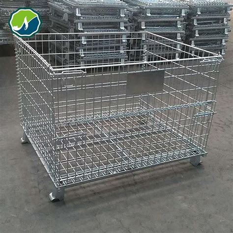 mesh box wire cage metal bin storage container|wire mesh cage containers.